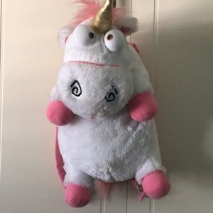 Fluffy unicorn backpack